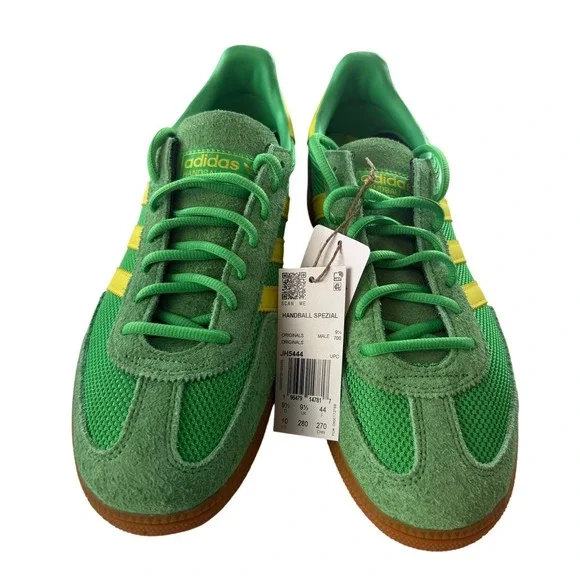 Adidas Handball Spezial Energy Green Pure Sulfar Suede Mesh Sneakers Mens 10 New - Picture 6 of 9